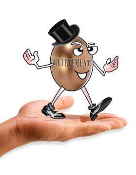 Retirement Man in Hand.
