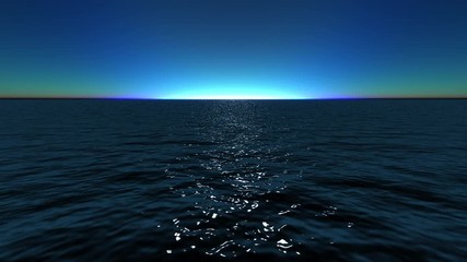 Wide Angle Dark Ocean and Clear Sky Loop - Powered by Adobe