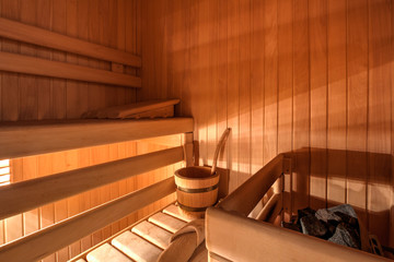 Gently lit sauna - 144393017