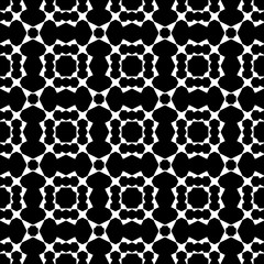 Obraz premium Vector seamless pattern, black & white geometric background with simple angled figures, polygons. Square ornamental illustration, monochrome geometrical mosaic. Abstract dark texture, repeat tiles