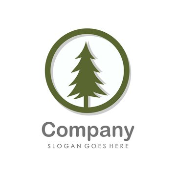 Creative and unique pine tree logo vector 