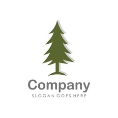 Creative and unique pine tree logo vector 