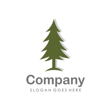 Creative and unique pine tree logo vector 