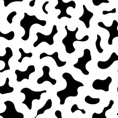 Fototapeta na wymiar Vector seamless pattern, smooth patches texture. Abstract monochrome geometric background. Black & white camouflage illustration. Design element for prints, covers, furniture, fabric, textile, web