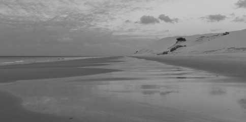 Black and White of Fraser Island at Sunset. Queensland Australia