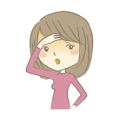 熱でだるそうにする女性