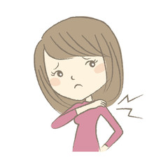 辛い肩こりで悩む女性　病気の症状