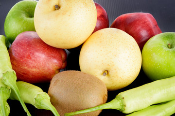 vegetables and fruits isolated on white background