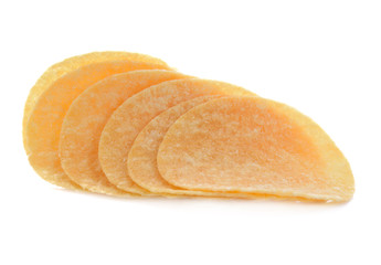 Potato chips isolated on white background