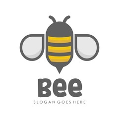 Bee and honey logo full vector