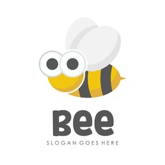 Bee and honey logo full vector