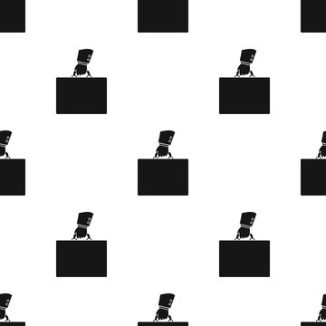 Briefcase icon in black style isolated on white background. Money and finance pattern stock vector illustration.