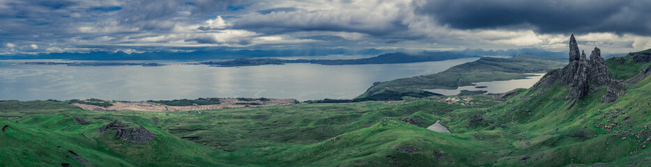 Fototapeta na wymiar Panorama of Old Man of Storr, Isle of Skye, Scotland
