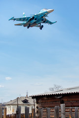 Military jet in the air