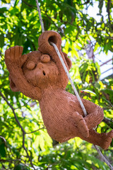 Obraz premium Closeup Monkey statues in garden