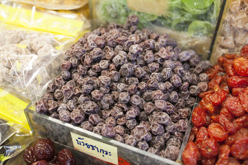 Mix of different dried fruits