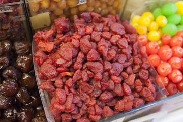 Mix of different dried fruits