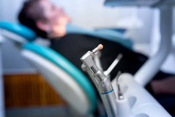 Instruments of a dentist in the clinic