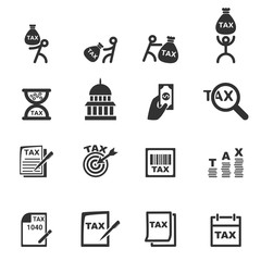 tax icon silhouette vector set