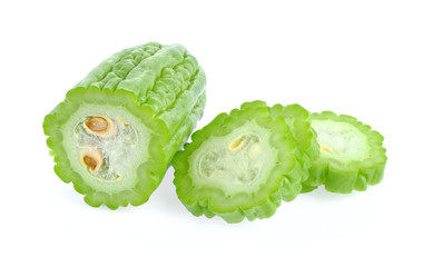 Bitter melon , Bitter gourd on white background