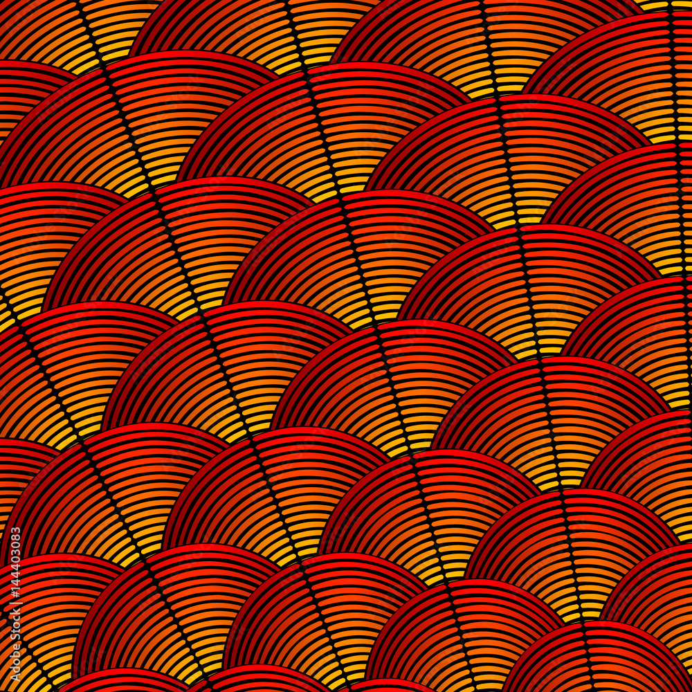 Aufkleber feather styled background with curved lines styled as exotic bird plumage pattern