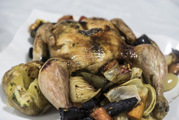 roasted chicken and vegetables