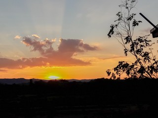 Sunset behind the mountains