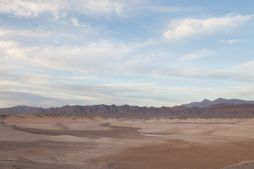 Fototapeta na wymiar panoramic view death valley with some mountains on the back 