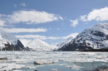 Melting Ice on Lake in Alaska