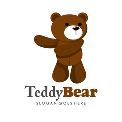 Cute teddy bear illustration full vector