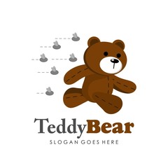 Cute teddy bear illustration full vector