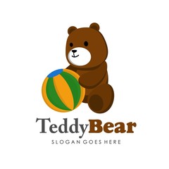 Cute teddy bear illustration full vector