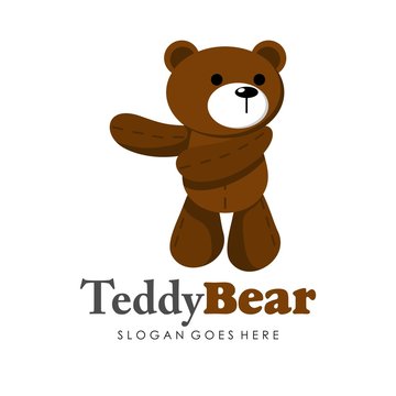 Cute teddy bear illustration full vector