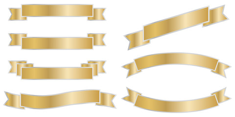 Holiday ribbons of gold color