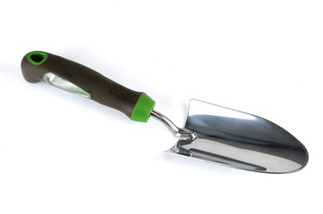 single garden shovel isolated on white background