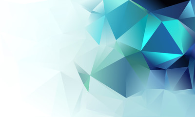 Obraz premium Abstract triangle background. Deep blue, green, white and cyan colour.