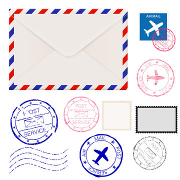 Airmail envelope with postmarks