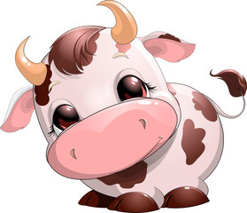 Cute baby cow cartoon