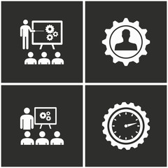 Management consulting icons set.