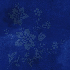Floral Texture And Deep Dark Blue Sky Background