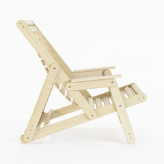 Deckchair over white background. 3D rendering.