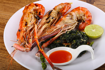 Grilled waterprawn