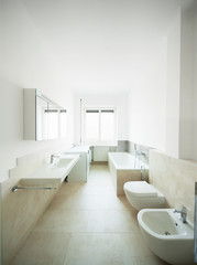 Wide toilet in a modern house