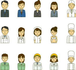 働く人　職業　医者　工事現場　サラリーマン　OL﻿