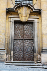 Fototapeta na wymiar Ancient wrought iron gates and doors .