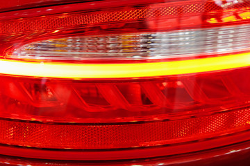 rear illuminated headlights of modern cars