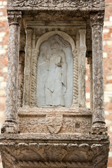 Fototapeta premium Old market column at the Piazza delle Erbe in Verona, Veneto, Italy
