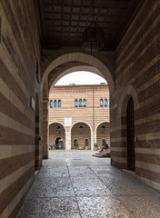 the Courtyard of the  Palazzo della Ragione in Verona. Italy