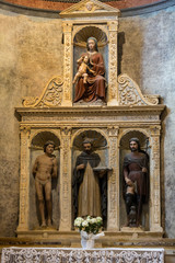  Interior of Sant'Anastasia Church in Verona, Italy. Sant'Anastasia is a church of the Dominican...