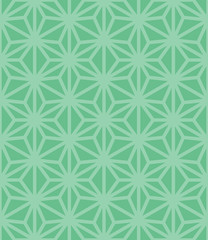 日本伝統文様　麻の葉　黄緑